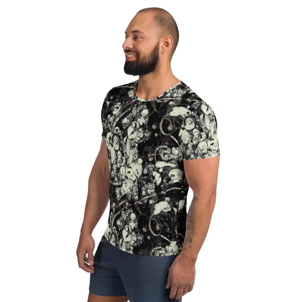 Nocturne Mosaic on Men's Athletic T-Shirt — Left