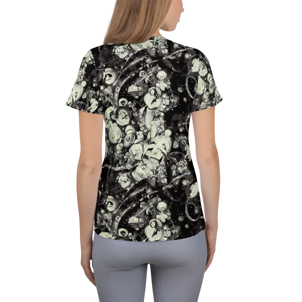 Nocturne Mosaic on Women's Athletic T-Shirt — Back