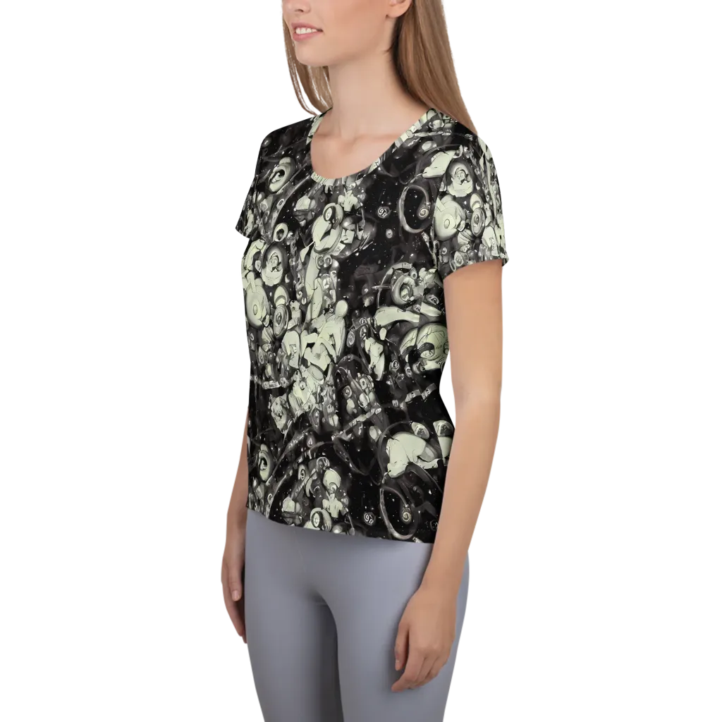 Nocturne Mosaic on Women's Athletic T-Shirt — Left