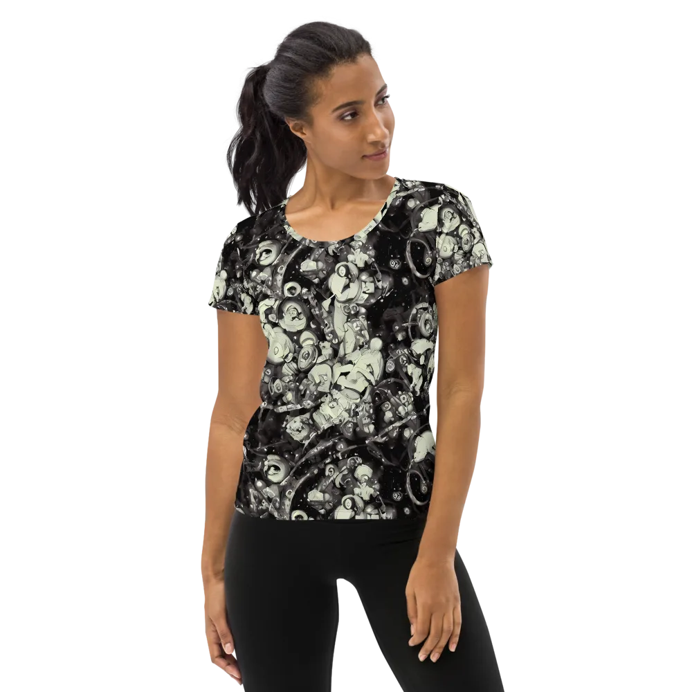 Nocturne Mosaic on Women's Athletic T-Shirt — Front