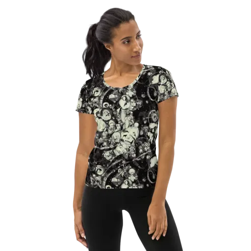 Nocturne Mosaic on a Women's Athletic T-Shirt