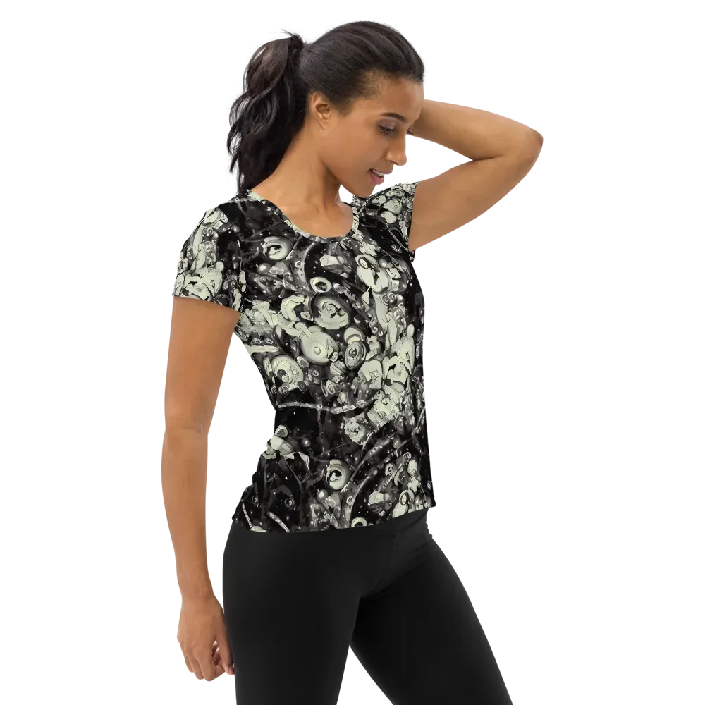 Nocturne Mosaic on Women's Athletic T-Shirt — Right
