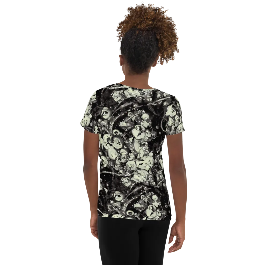 Nocturne Mosaic on Women's Athletic T-Shirt — Back