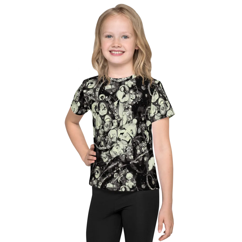 Nocturne Mosaic on Kids Crew Neck T-Shirt — Front