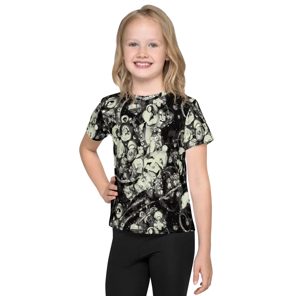 Nocturne Mosaic on Kids Crew Neck T-Shirt — Front