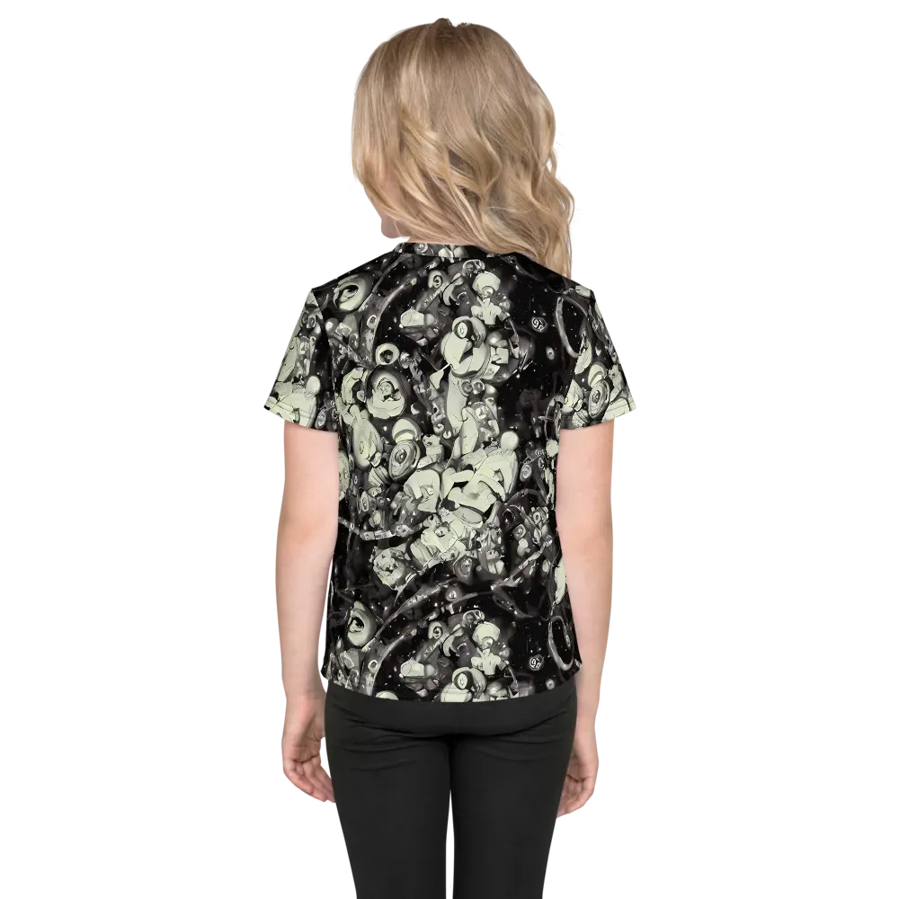 Nocturne Mosaic on Kids Crew Neck T-Shirt — Back