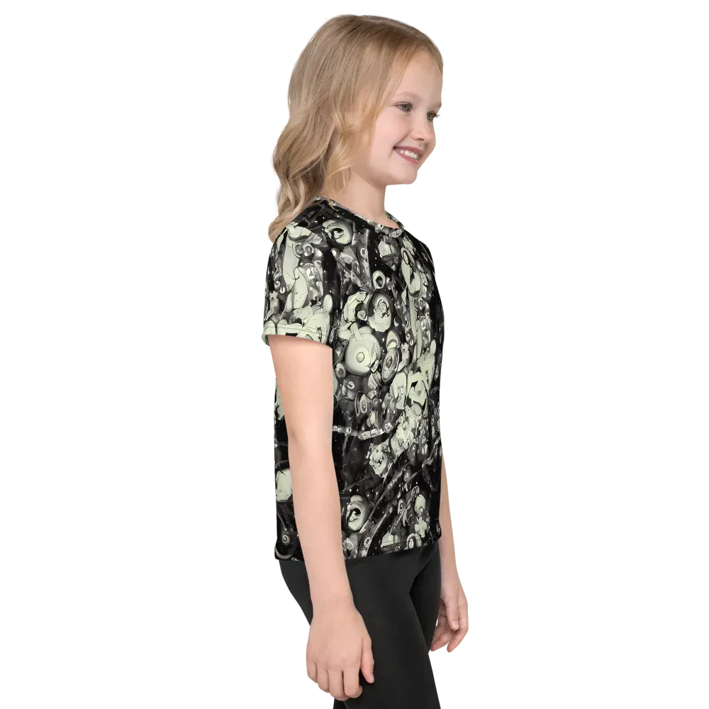 Nocturne Mosaic on Kids Crew Neck T-Shirt — Right