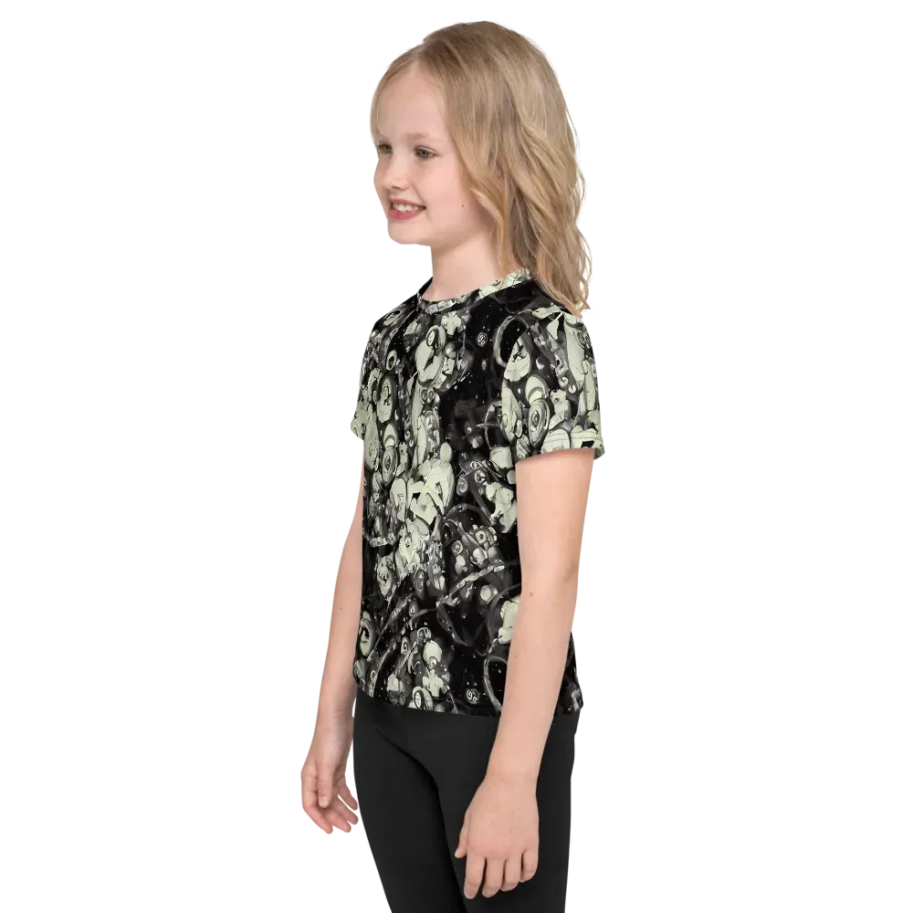 Nocturne Mosaic on Kids Crew Neck T-Shirt — Left