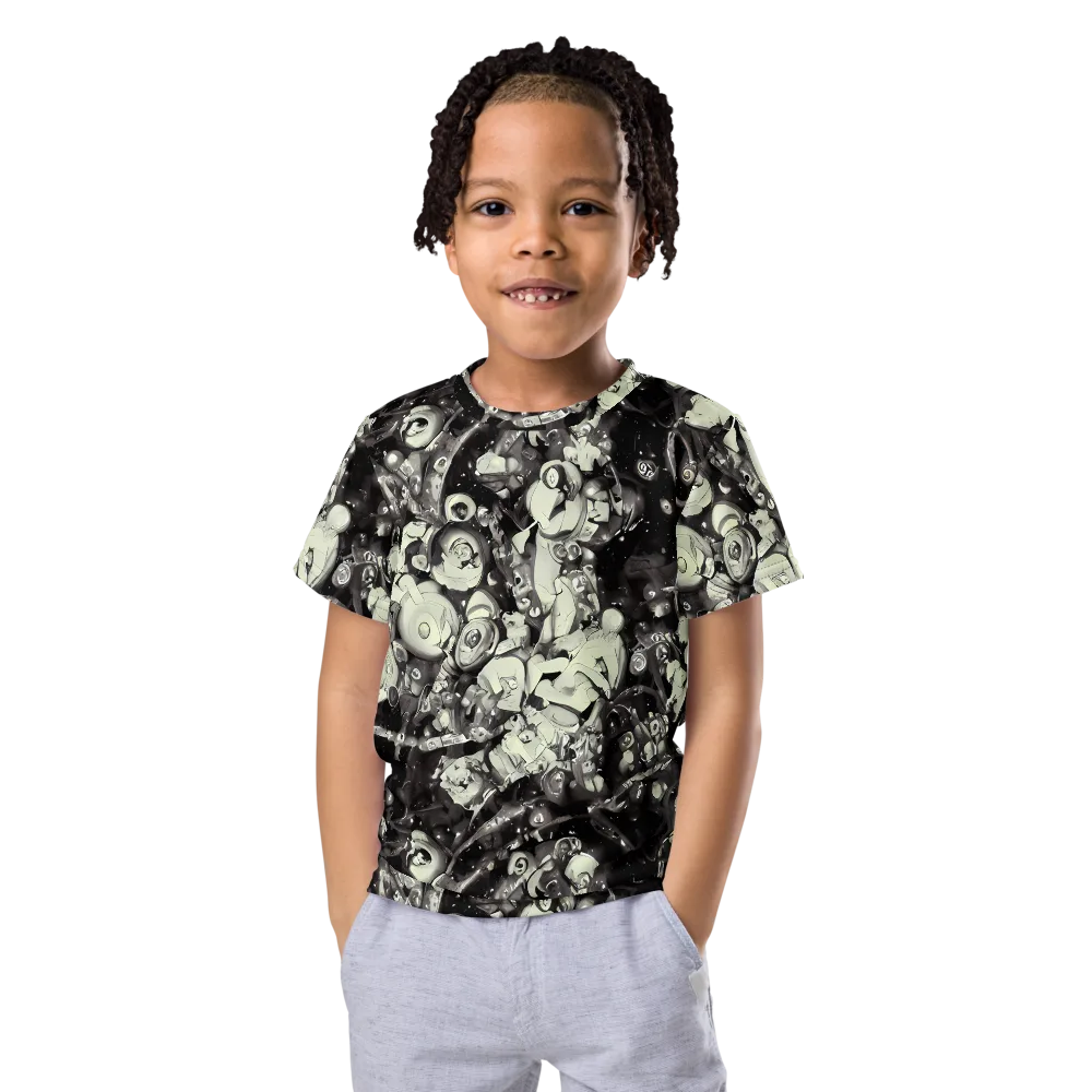 Nocturne Mosaic on Kids Crew Neck T-Shirt — Front