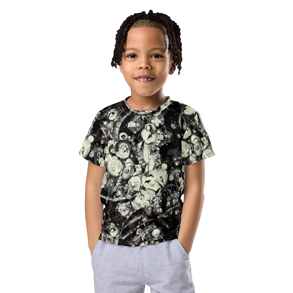 Nocturne Mosaic on Kids Crew Neck T-Shirt — Front