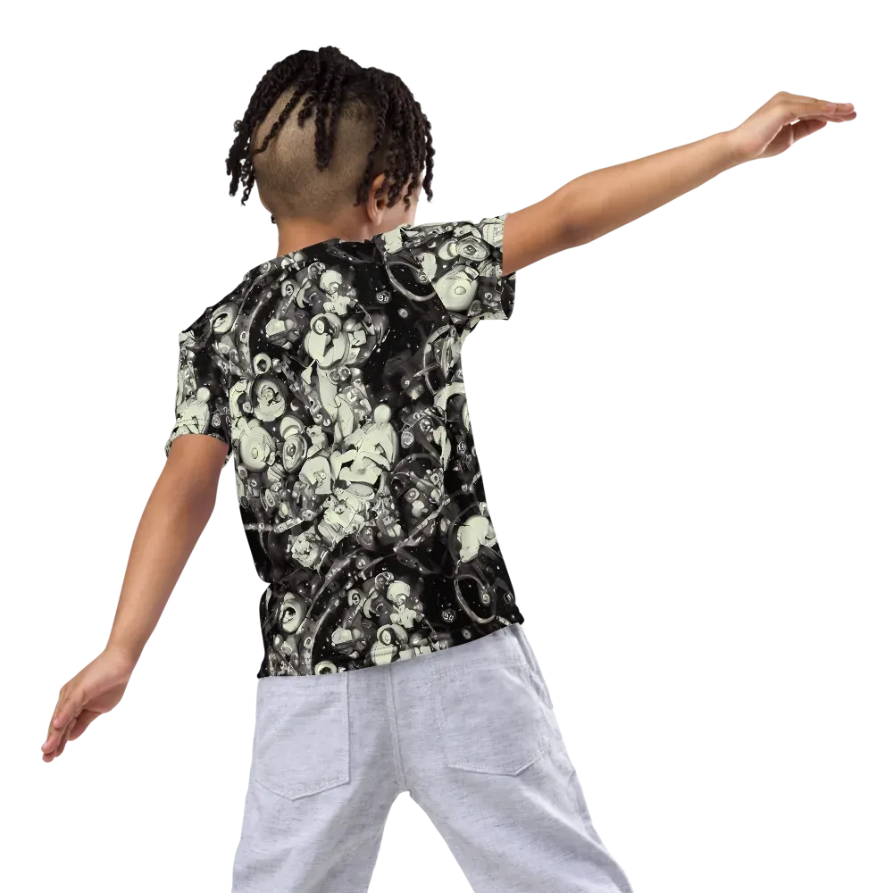 Nocturne Mosaic on Kids Crew Neck T-Shirt — Back