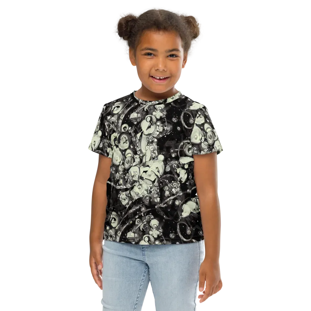 Nocturne Mosaic on Kids Crew Neck T-Shirt — Front