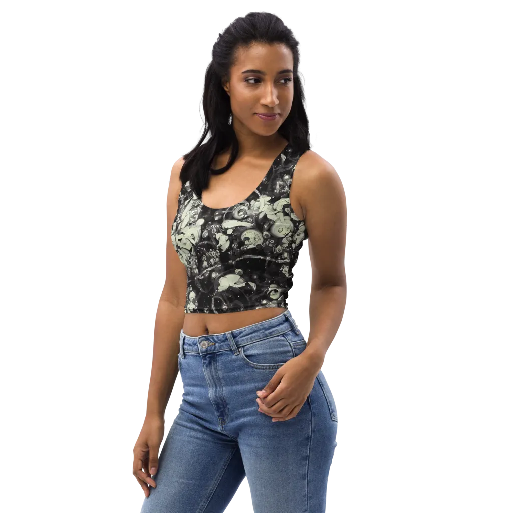 Nocturne Mosaic on Crop Top — Left Front