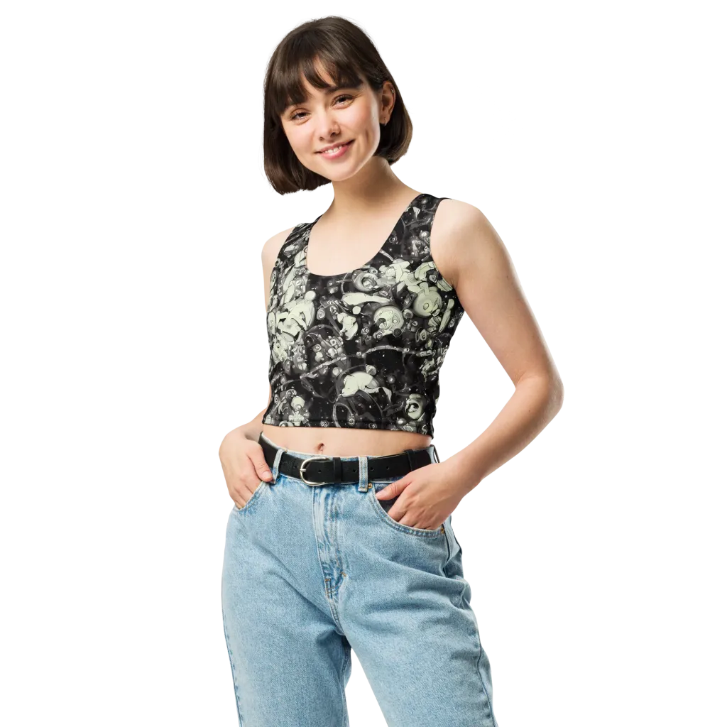 Nocturne Mosaic on Crop Top — Front