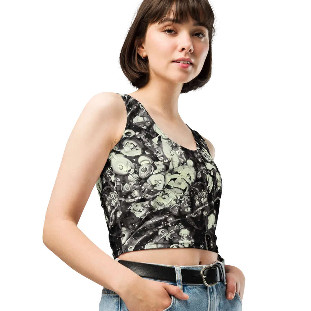 Nocturne Mosaic on Crop Top — Right Front
