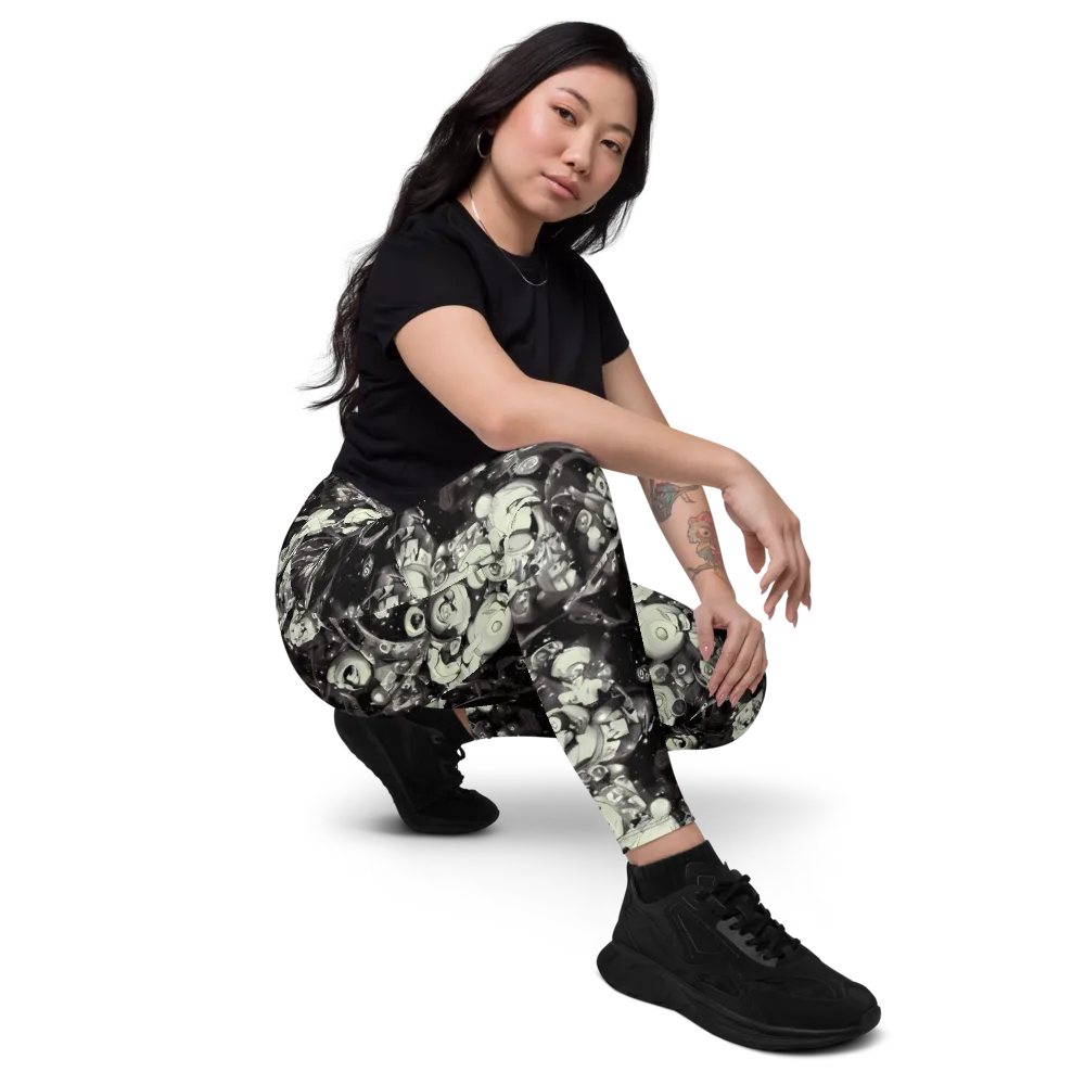 Nocturne Mosaic on Leggings with Pockets — Right Front