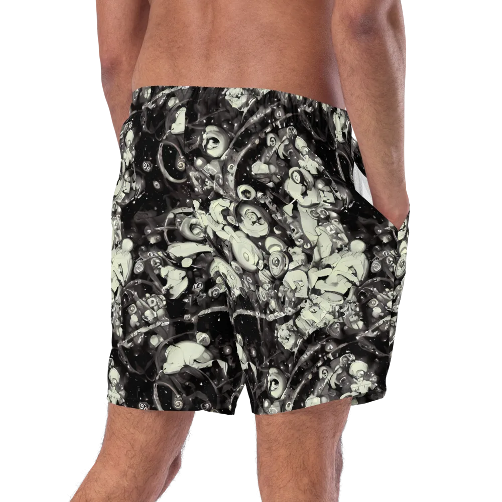 Nocturne Mosaic on Swim Trunks — Right Back