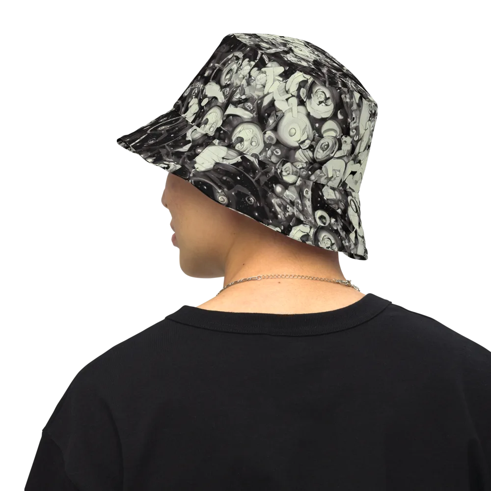 Nocturne Mosaic on Reversible Bucket Hat — Back Inside