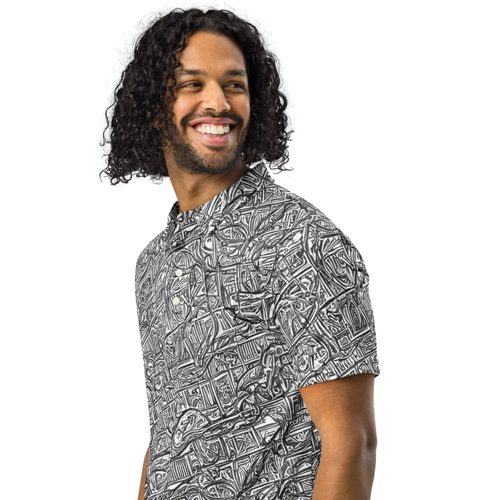 Monochrome Riot on Men's Slim Fit Polo Shirt — Left Front