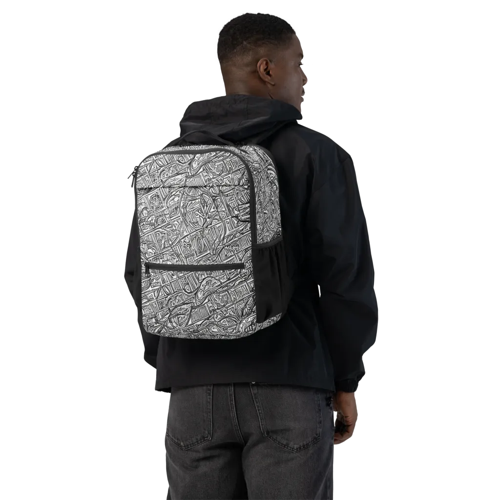 Monochrome Riot on Utility Backpack — Back