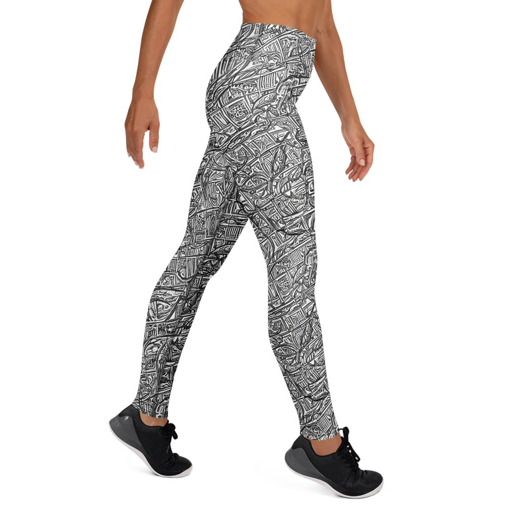 Monochrome Riot on Yoga Leggings — Right