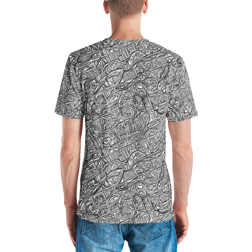 Monochrome Riot on Men's Crew Neck T-Shirt — Back