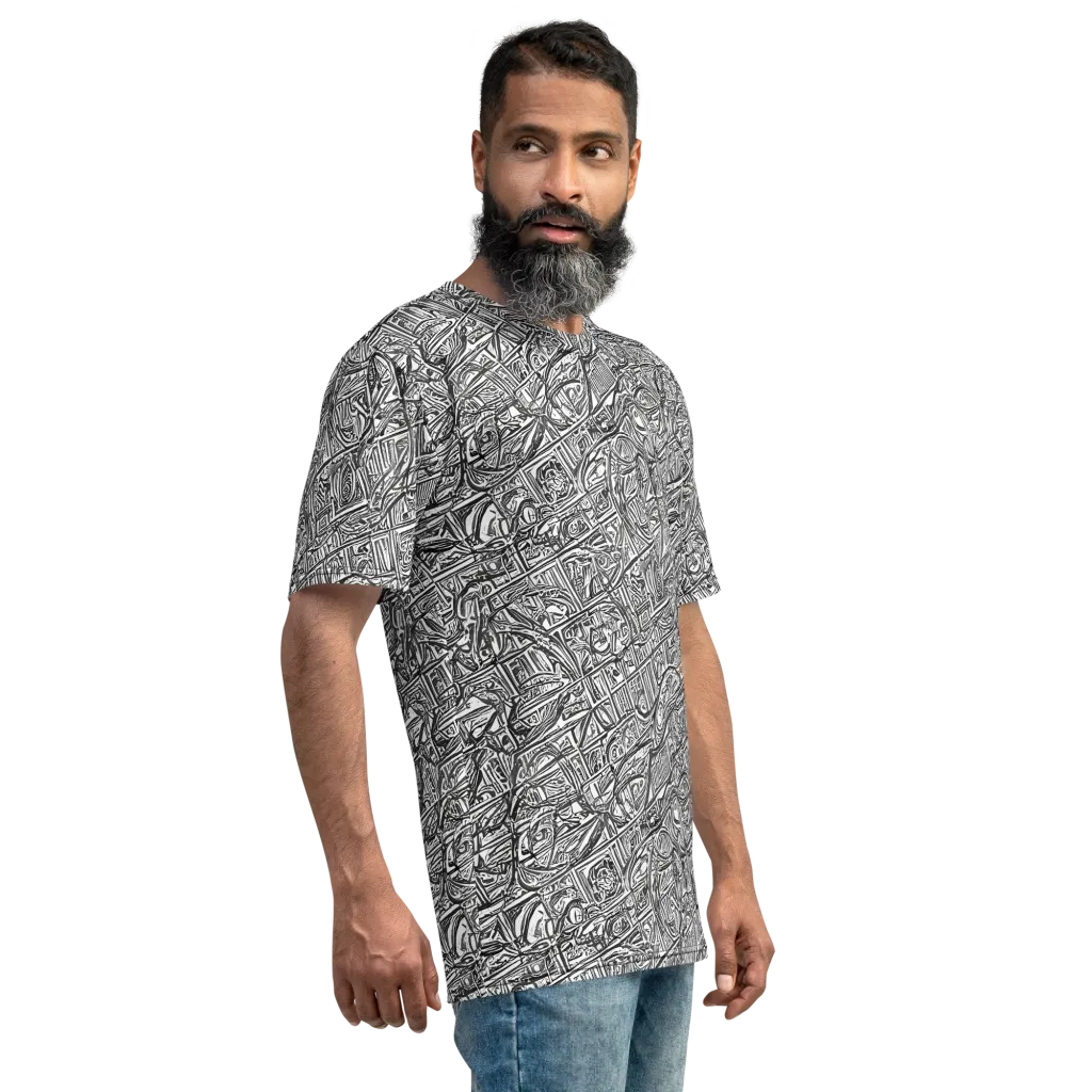 Monochrome Riot on Men's Crew Neck T-Shirt — Right