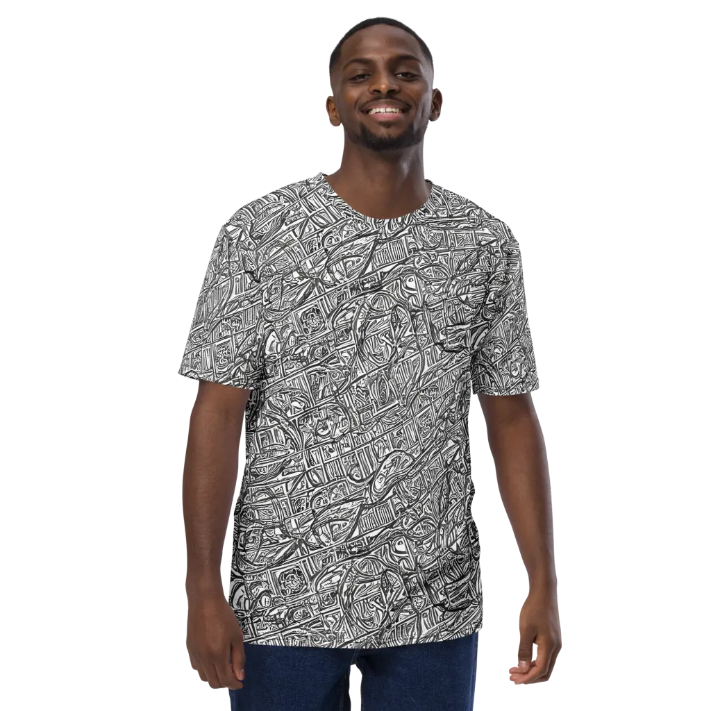 Monochrome Riot on Men's Crew Neck T-Shirt — Front