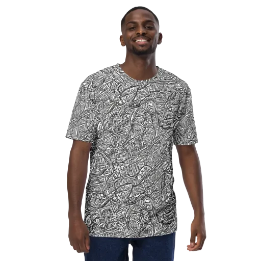 Monochrome Riot on a Men's Crew Neck T-Shirt