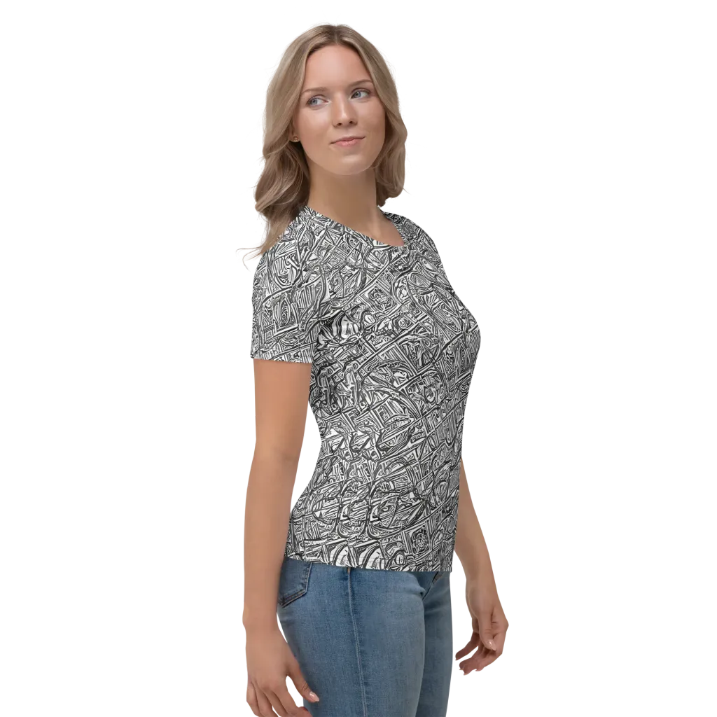 Monochrome Riot on Women's Crew Neck T-Shirt — Right