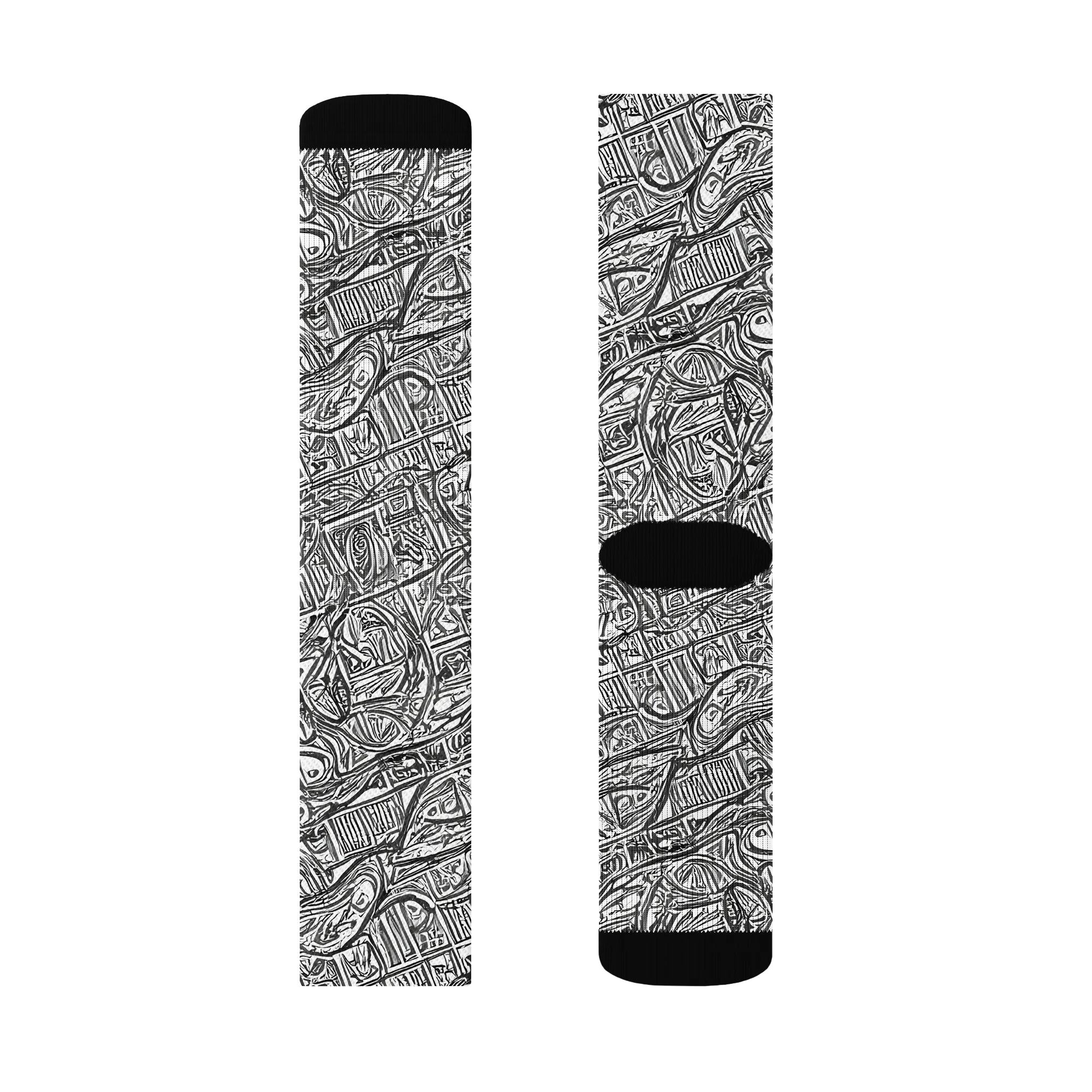 Monochrome Riot on Socks — Left Sock