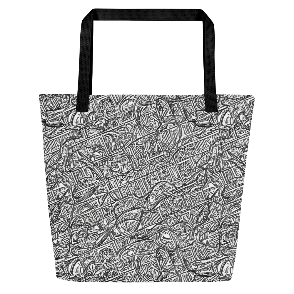 Monochrome Riot on Large Tote Bag W/ Pocket — Front
