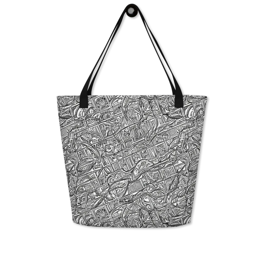 Monochrome Riot on Large Tote Bag W/ Pocket — Front
