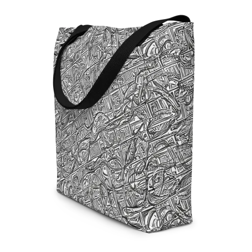 Monochrome Riot on a Large Tote Bag W/ Pocket