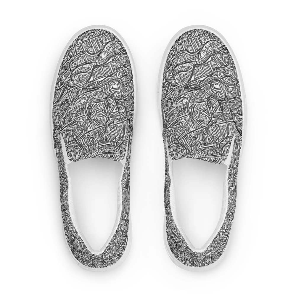 Monochrome Riot on Women's Slip-On Canvas Shoes — Front