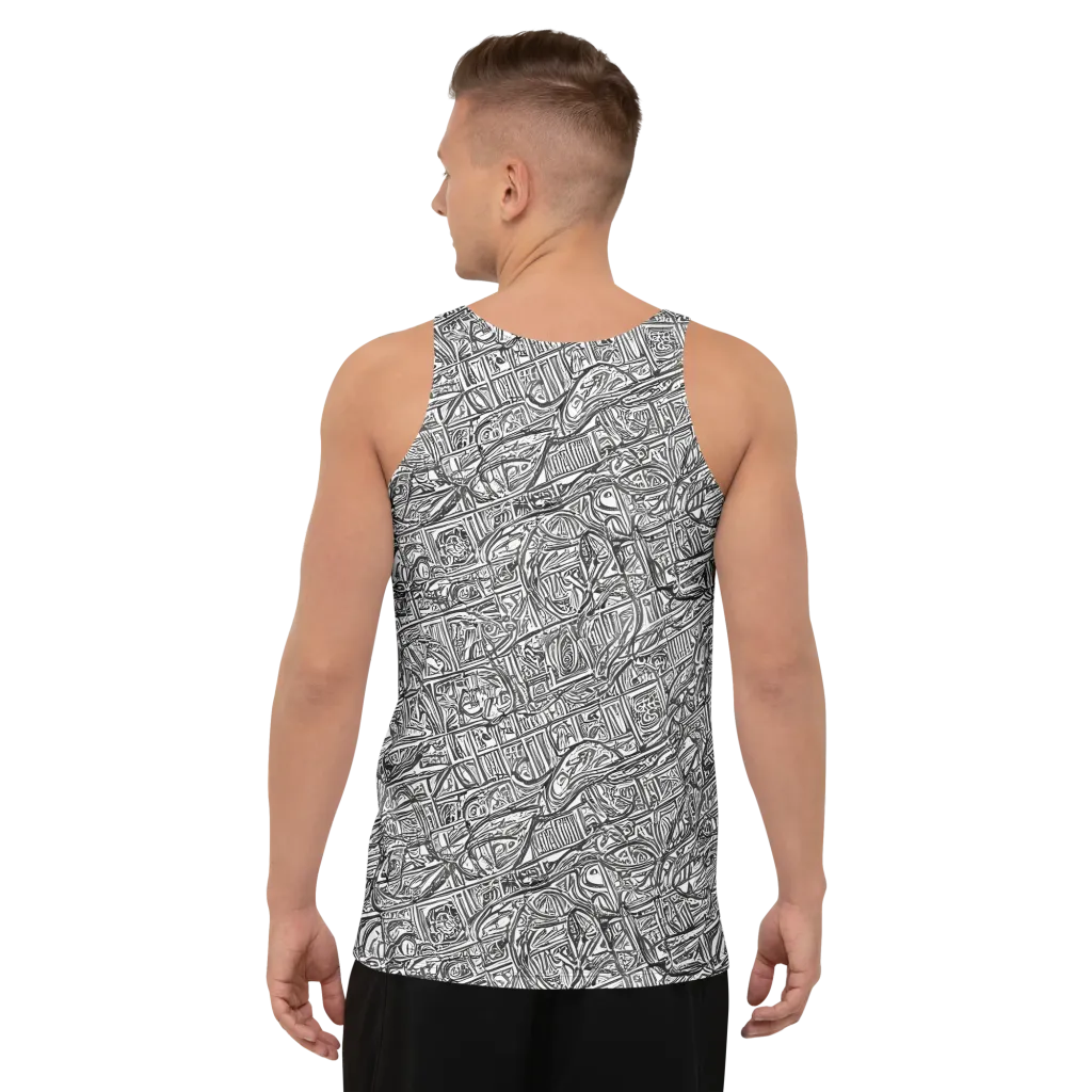 Monochrome Riot on Men's Tank Top — Back