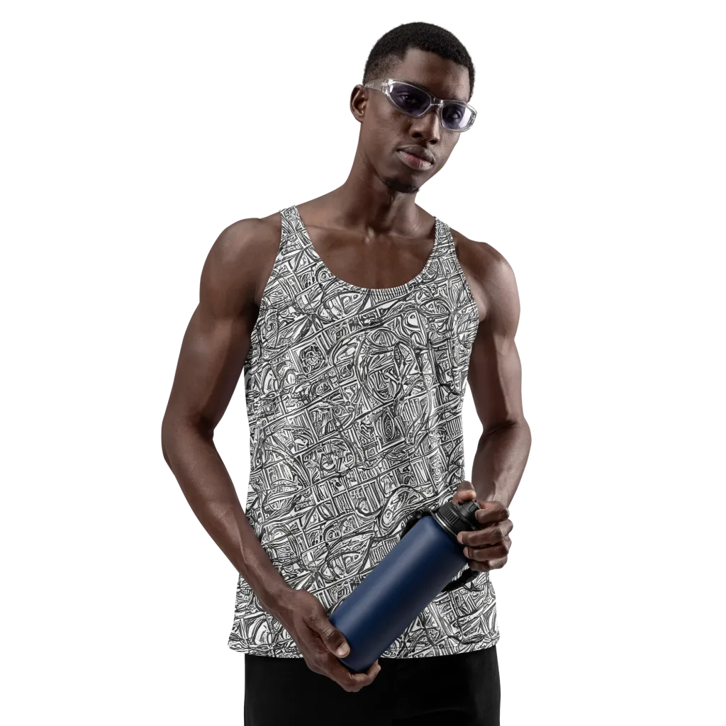 Monochrome Riot on Men's Tank Top — Front