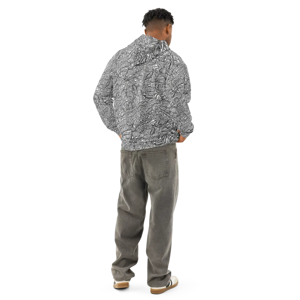 Monochrome Riot on Cotton Hoodie — Back