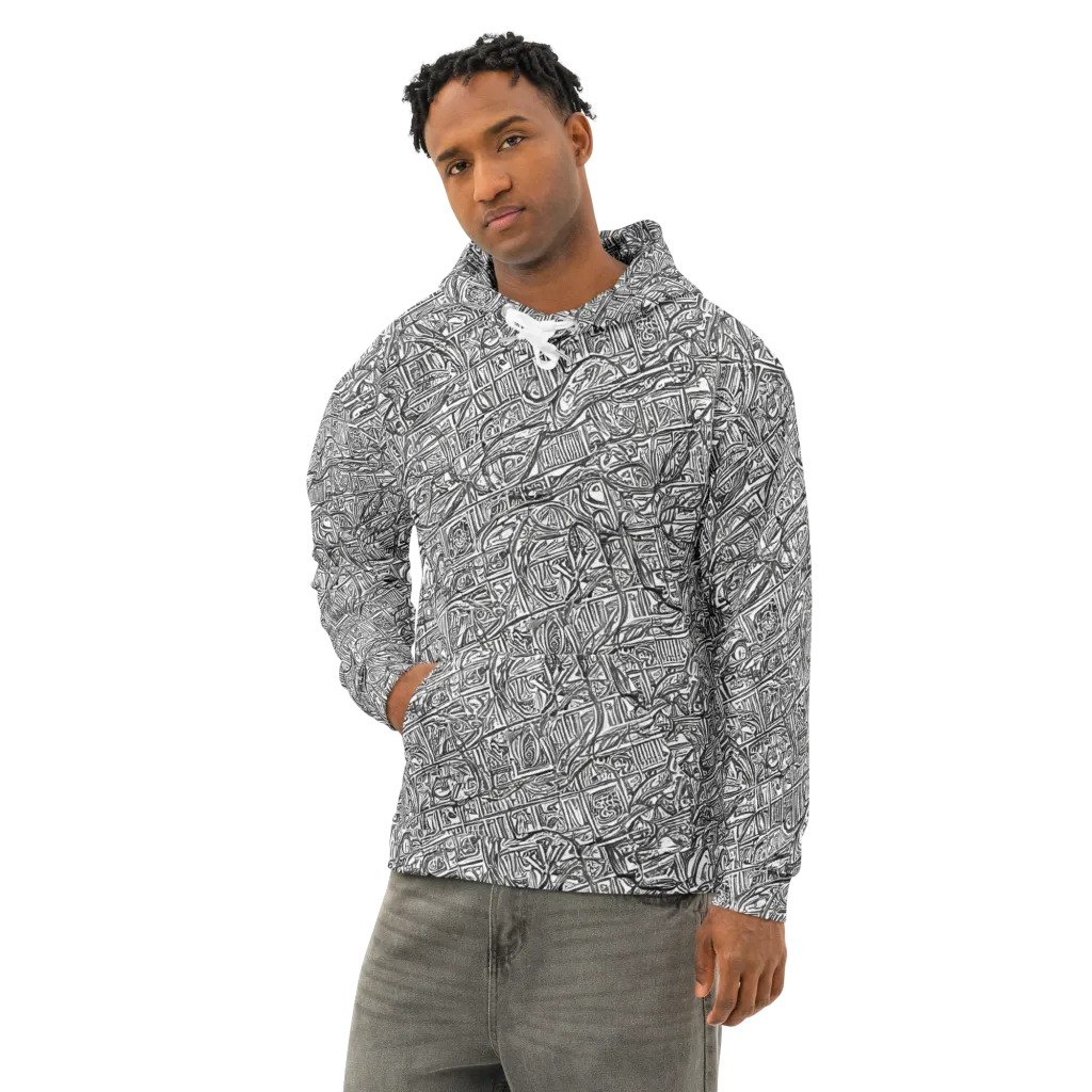 Monochrome Riot on Cotton Hoodie — Left Front