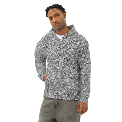 Monochrome Riot on a Cotton Hoodie