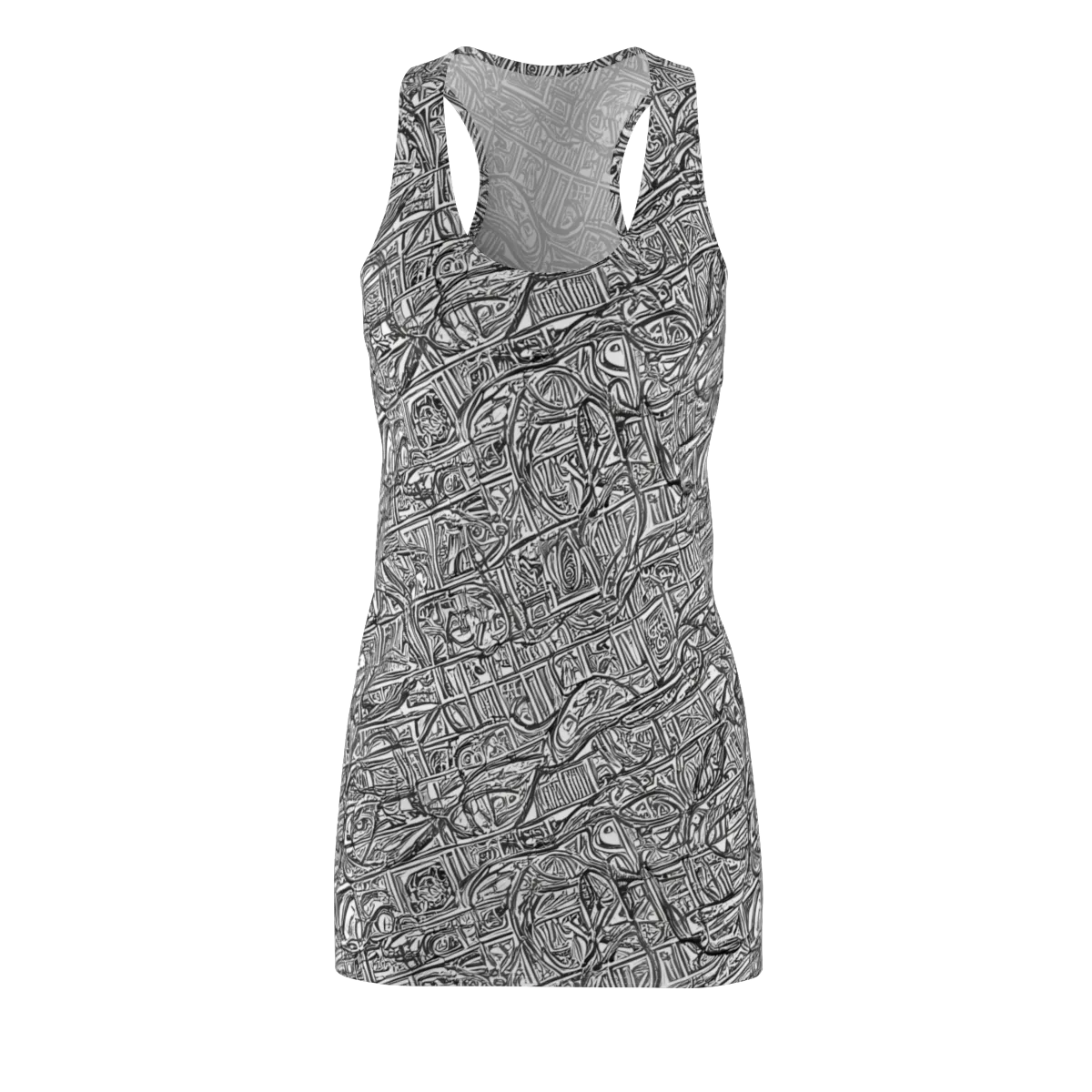 Monochrome Riot on Racerback Dress — Front