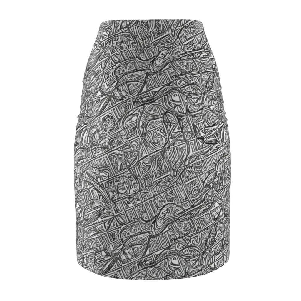 Monochrome Riot on Pencil Skirt — Back