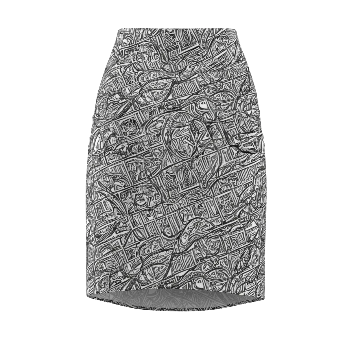 Monochrome Riot on Pencil Skirt — Front