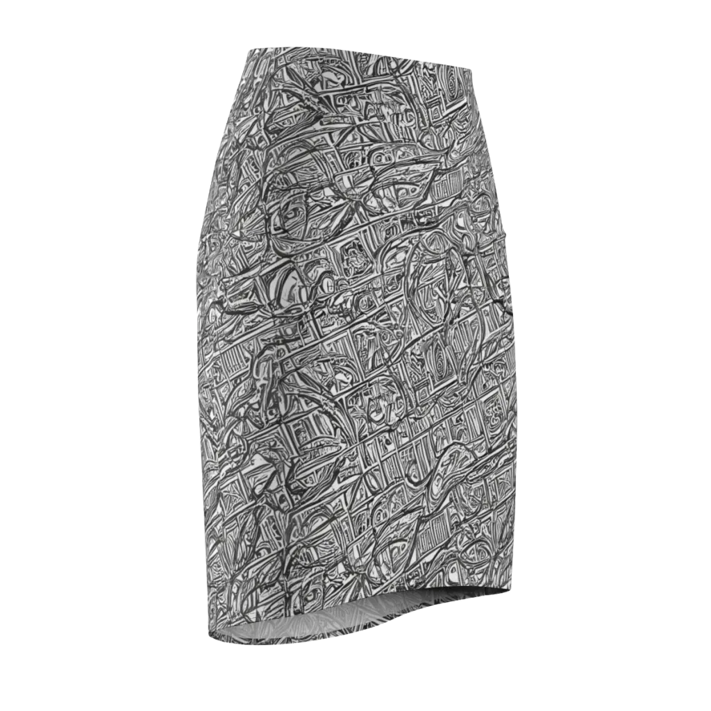 Monochrome Riot on Pencil Skirt — Front Side