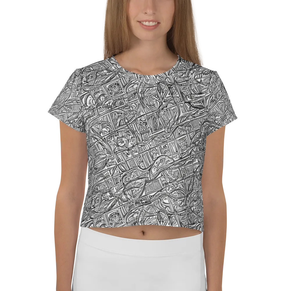 Monochrome Riot on Crop Tee — Front