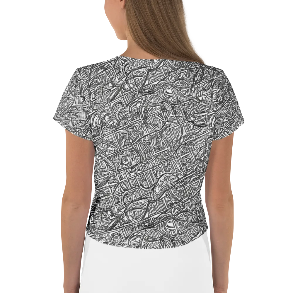Monochrome Riot on Crop Tee — Back