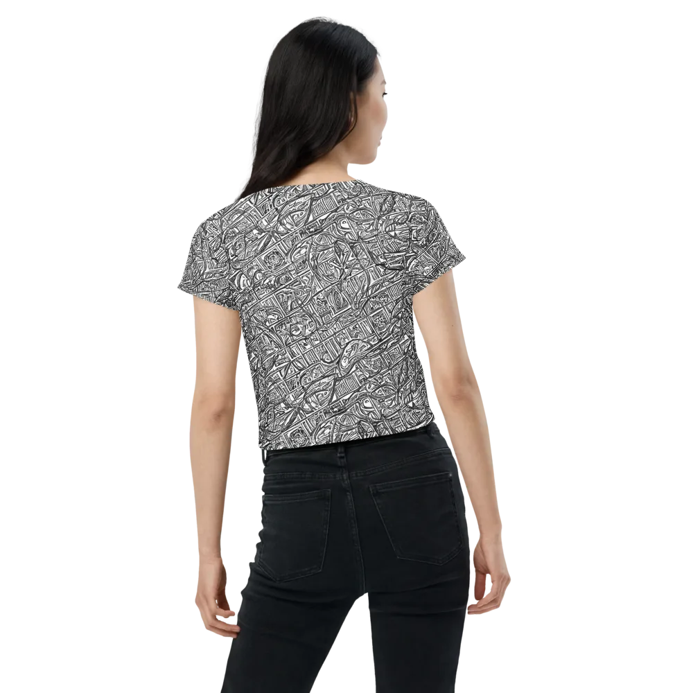 Monochrome Riot on Crop Tee — Back