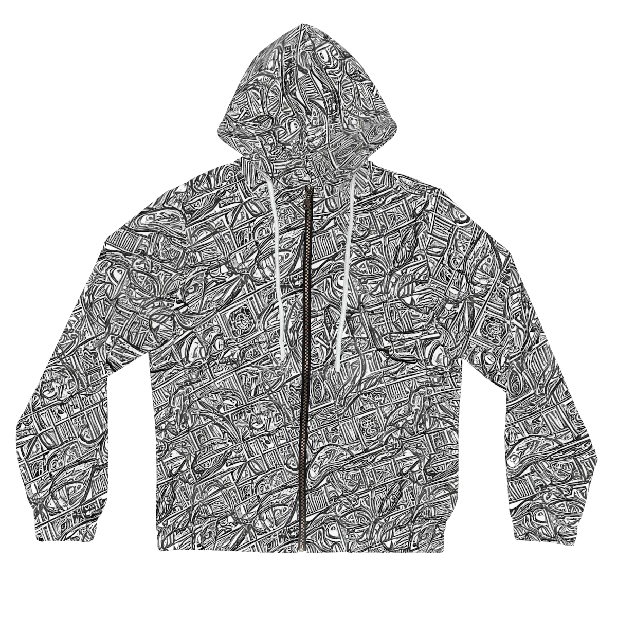 Monochrome Riot on Women's Full-Zip Hoodie — Front