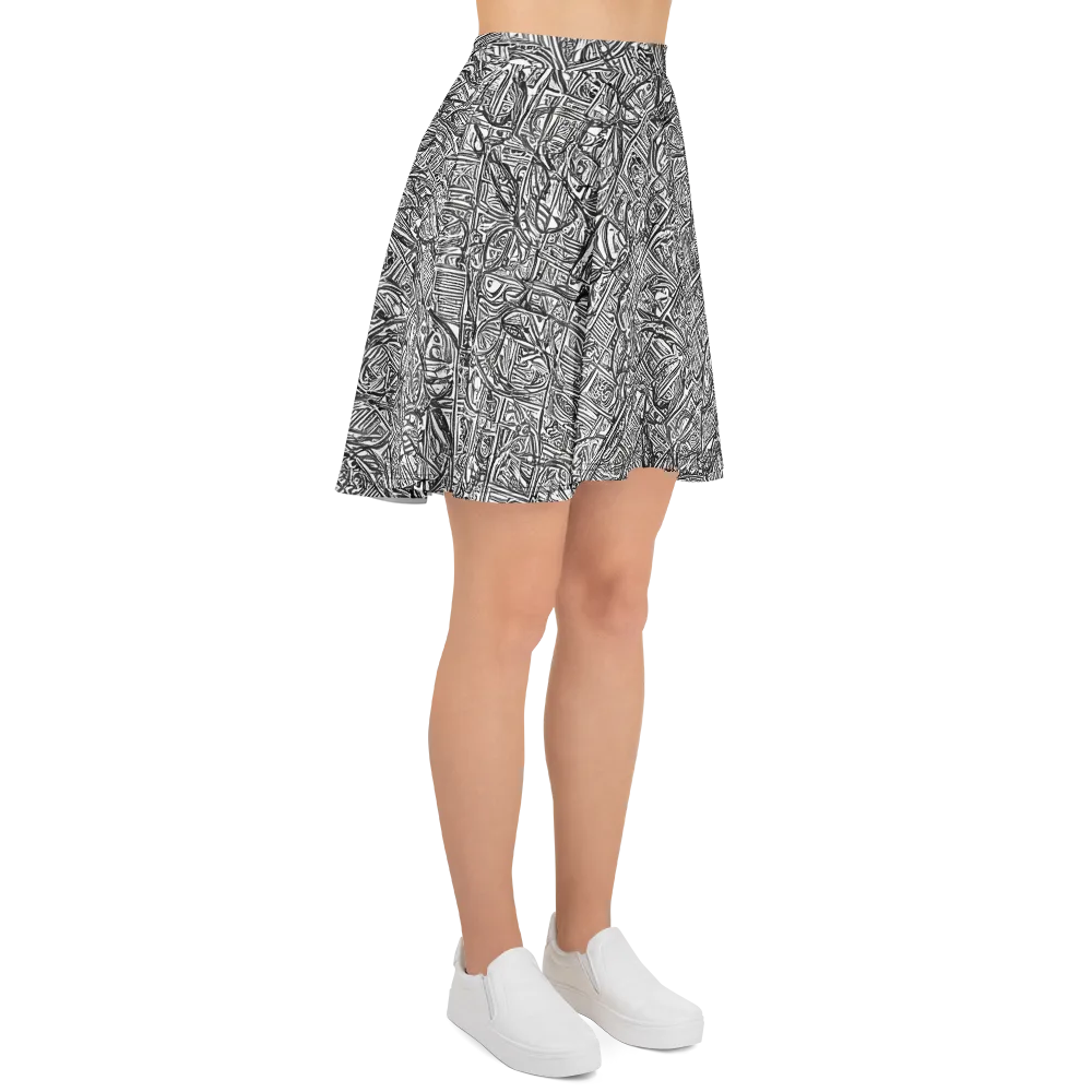 Monochrome Riot on Skater Skirt — Right