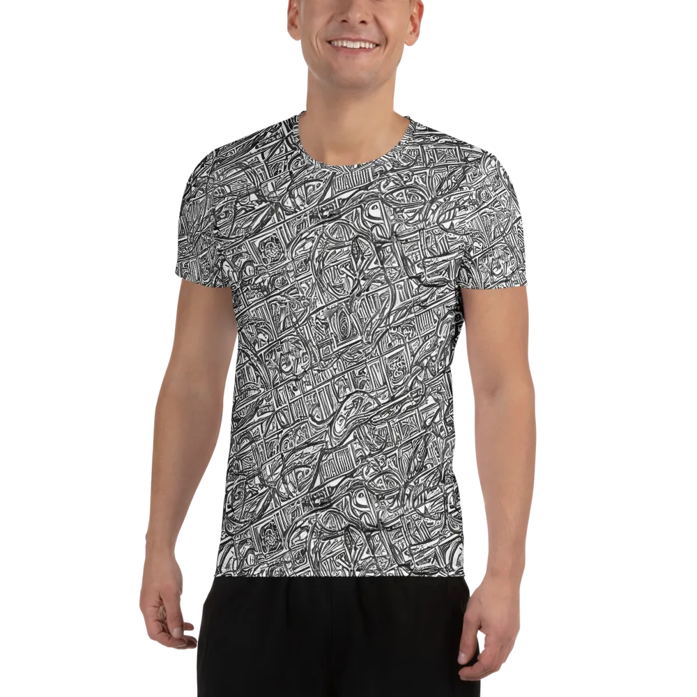 Monochrome Riot on Men's Athletic T-Shirt — Front